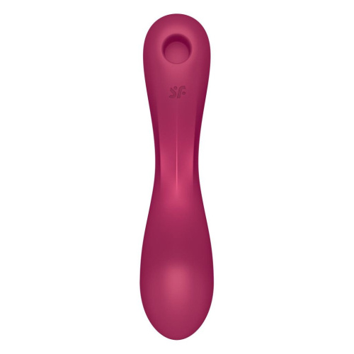 Satisfyer Curvy Trinity 1 - Вакуумный стимулятор + вибратор точки G, 17.5х3.9 см (красный)